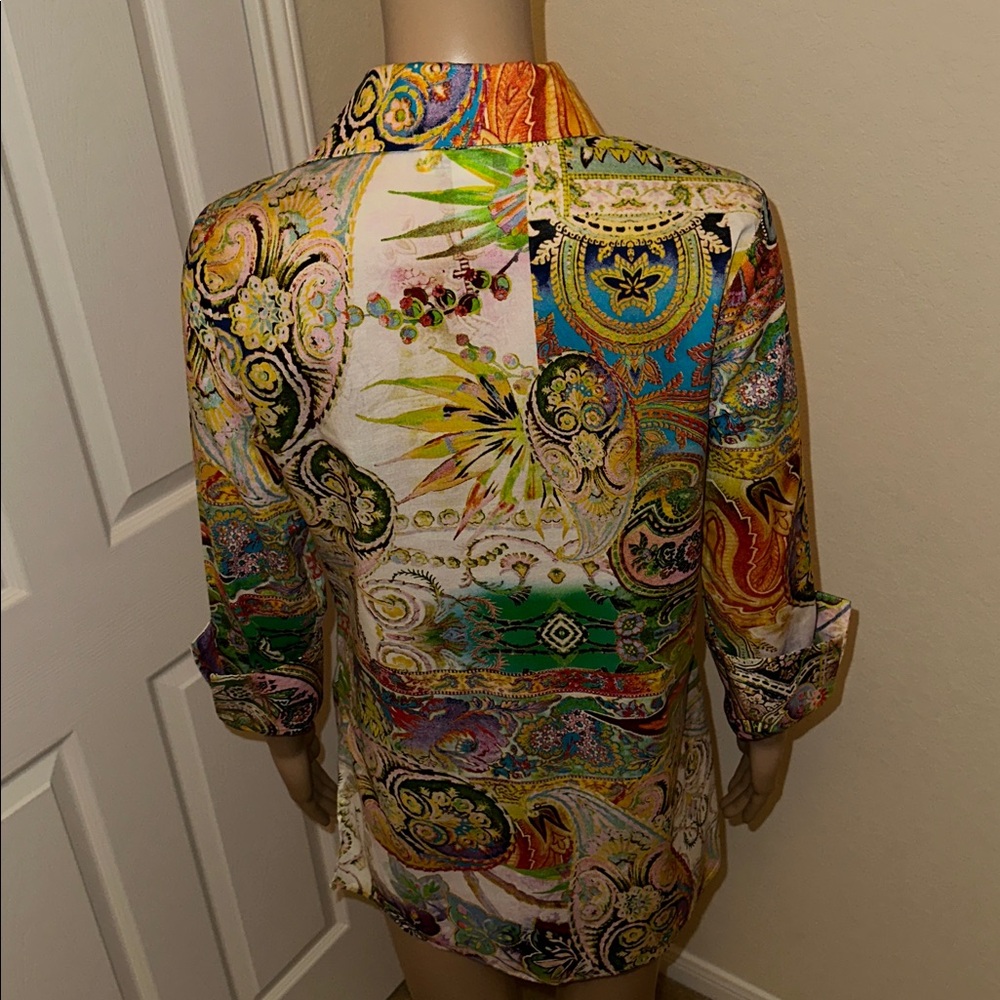 Mishca Vibrant Paisley Women's Blazer/Tunic Size Medium. - Picture 3 of 16